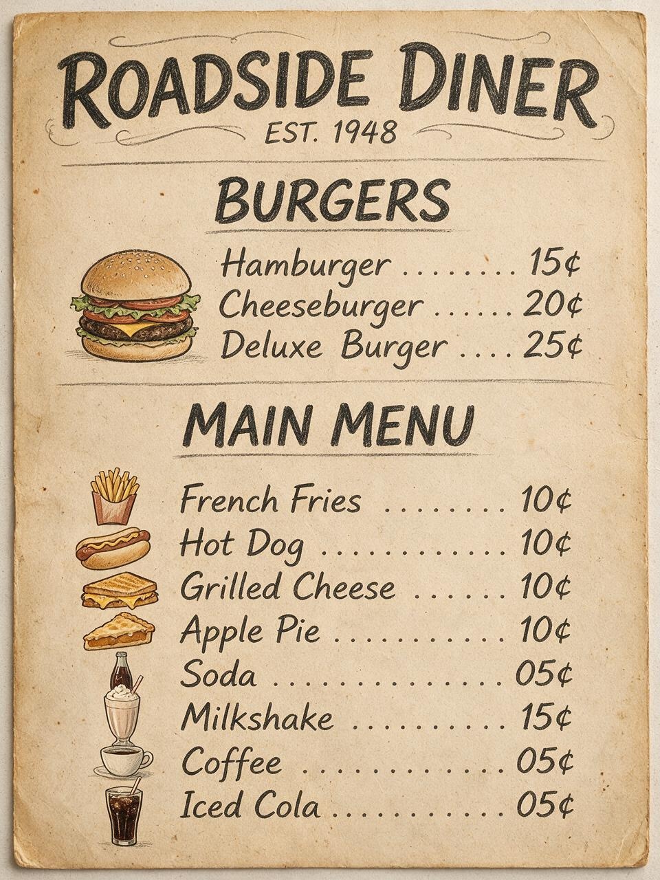 Original Drive-Through Menu Board